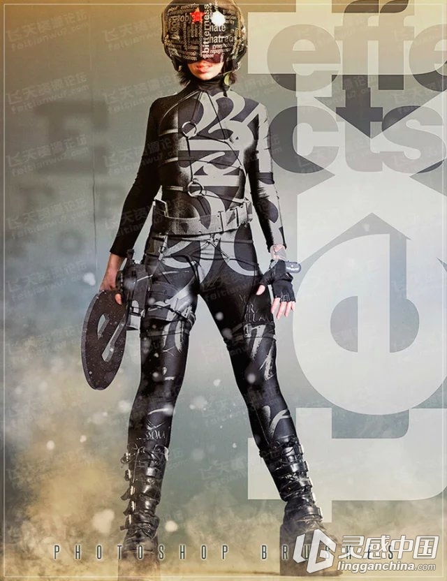 Ron's文本特效效应PS笔刷 Ron's Text Effects（附视频教程）  福风灵感网 www.ffidea.com