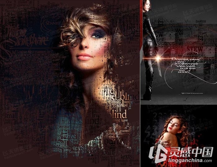 Ron's文本特效效应PS笔刷 Ron's Text Effects（附视频教程）  福风灵感网 www.ffidea.com