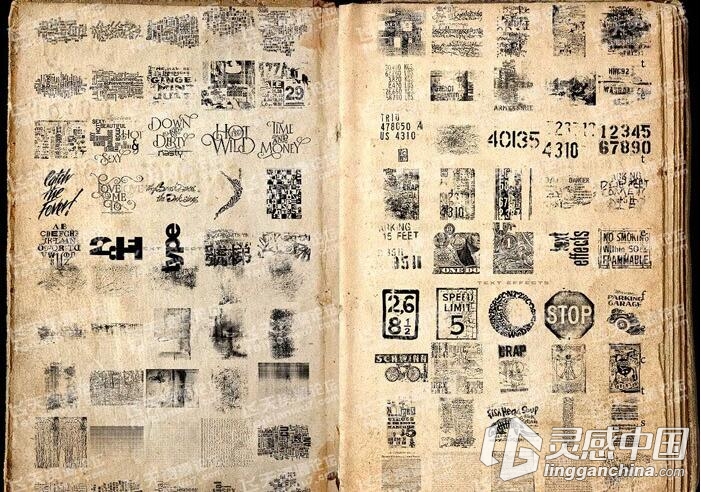 Ron's文本特效效应PS笔刷 Ron's Text Effects（附视频教程）  福风灵感网 www.ffidea.com