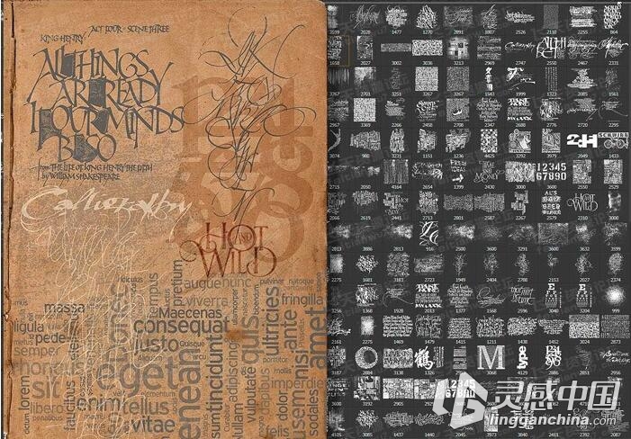 Ron's文本特效效应PS笔刷 Ron's Text Effects（附视频教程）  福风灵感网 www.ffidea.com