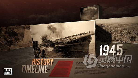 独特盒子拼成动画展示史诗三维年代感相片视频相册历史时间线图文纪录片 AE模板 AE工程文件 History Timeline  福风灵感网 www.ffidea.com