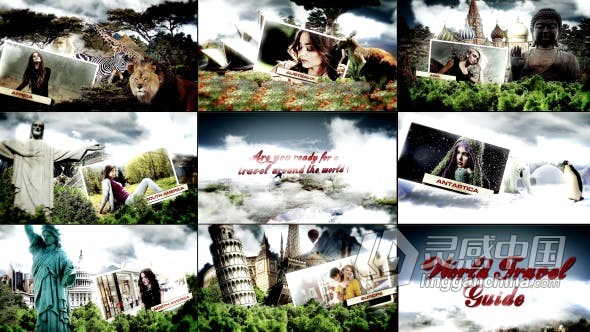 世界旅游指南介绍旅行景点全球代表建筑物动画介绍视频相册宣传制作 AE模板 AE工程文件 World Travel Guide  福风灵感网 www.ffidea.com
