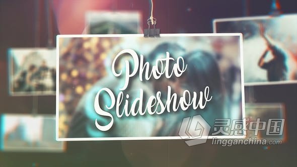 照片幻灯片制作绳子夹子图片展示摄影相册视频效果动画制作 AE模板 AE工程文件 Photo Slideshow  福风灵感网 www.ffidea.com
