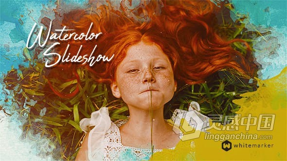 干净独特设计感不同的水彩背景素描复古风格旅行回忆相册 AE模板 AE工程文件 Watercolor Slideshow  福风灵感网 www.ffidea.com