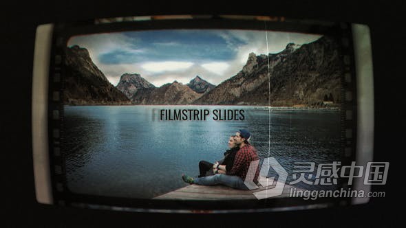 老式复古电影放映机滚动展示怀旧年代感视频相册成长历程电子相册 AE模板 AE工程文件 Filmstrip Slides  福风灵感网 www.ffidea.com