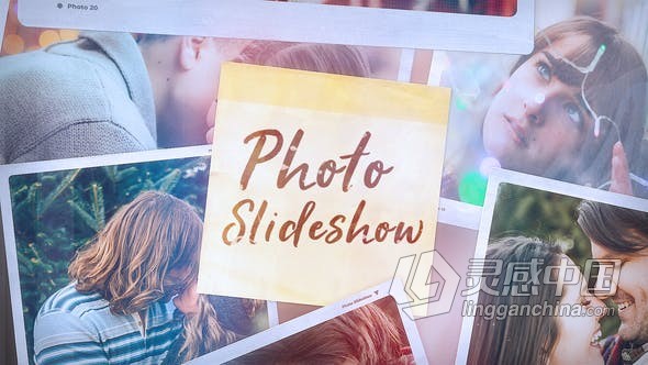 照片墙回忆相册便利贴便签纸介绍标题浪漫视频作品集 AE模板 AE工程文件 Clean Photo Slideshow  福风灵感网 www.ffidea.com