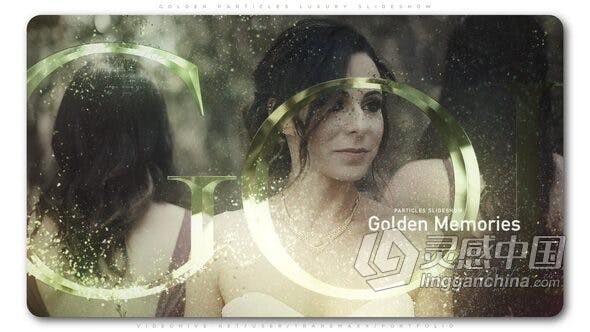 浪漫黄金粒子过渡魅力颁奖晚会开场高端奢华浪漫婚礼视频相册 AE模板 AE工程文件 Golden Particles Luxury Slideshow  福风灵感网 www.ffidea.com