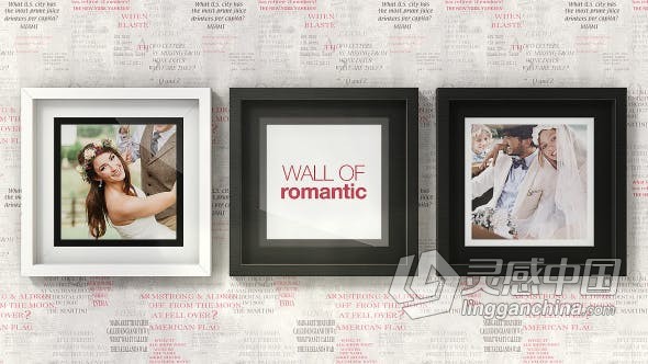 制作非常美丽浪漫的照片墙情人节婚礼活动相册毕业晚会视频相册 AE模板 AE工程文件 Romantic Photo Wall Gallery  福风灵感网 www.ffidea.com