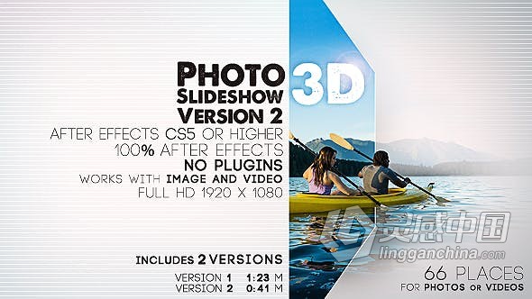非常实用的三维立体感方块旋转透视视角视频相册展示 AE模板 AE工程文件 Photo Slideshow 3D Version 2  福风灵感网 www.ffidea.com