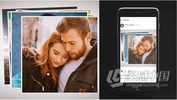 三维手机翻转屏幕展示快速切换方形照片集幻灯片相册 AE模板 AE工程文件 Quick Switch Slideshow  福风灵感网 www.ffidea.com