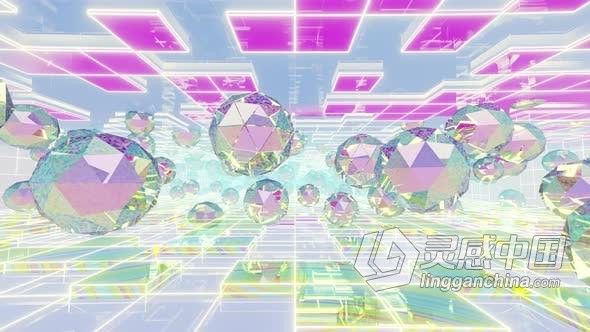 全息几何场景现代多彩抽象幻想空间创意背景视频素材 Holographic Geometry Modern 03 4K  福风灵感网 www.ffidea.com