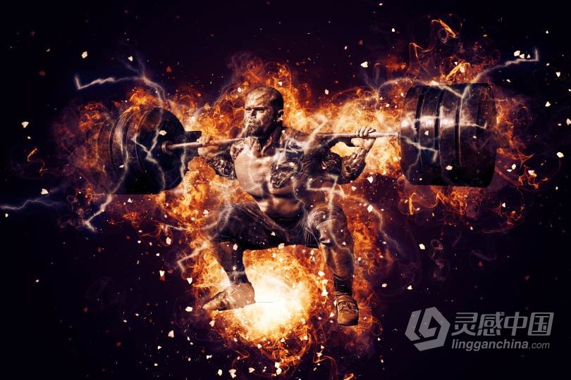 超酷逼真火焰爆炸特效PS动作 Fire Explosion Photoshop Action 附视频教程  福风灵感网 www.ffidea.com