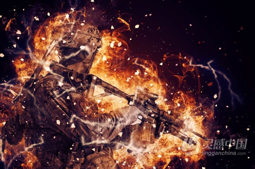 超酷逼真火焰爆炸特效PS动作 Fire Explosion Photoshop Action 附视频教程  福风灵感网 www.ffidea.com