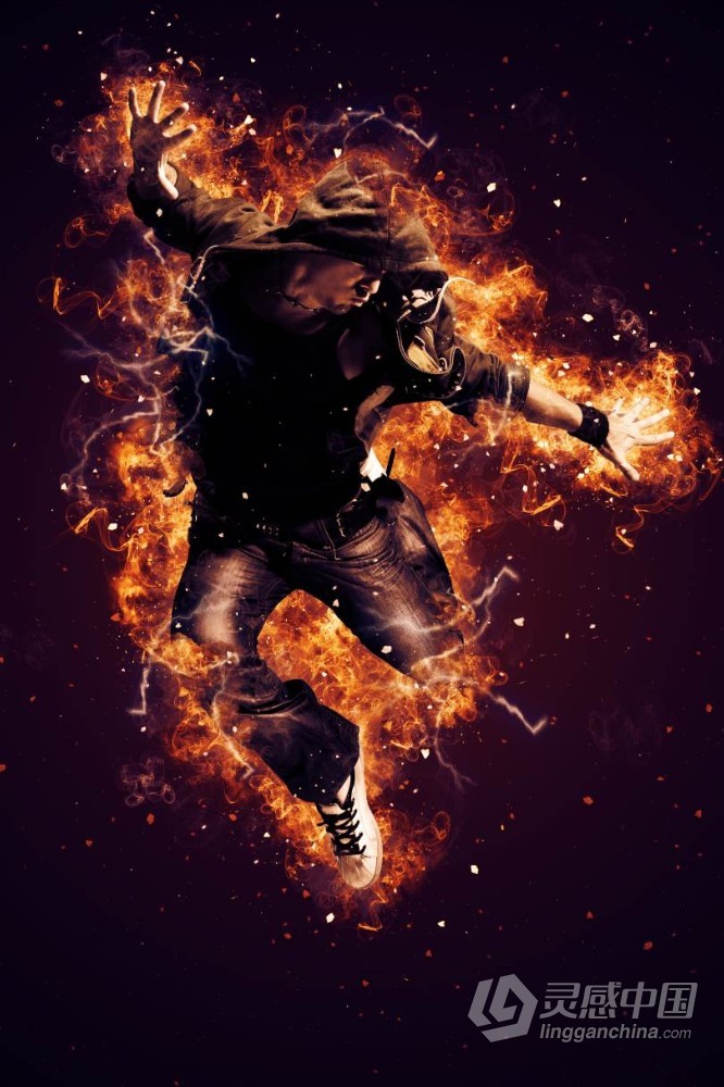 超酷逼真火焰爆炸特效PS动作 Fire Explosion Photoshop Action 附视频教程  福风灵感网 www.ffidea.com