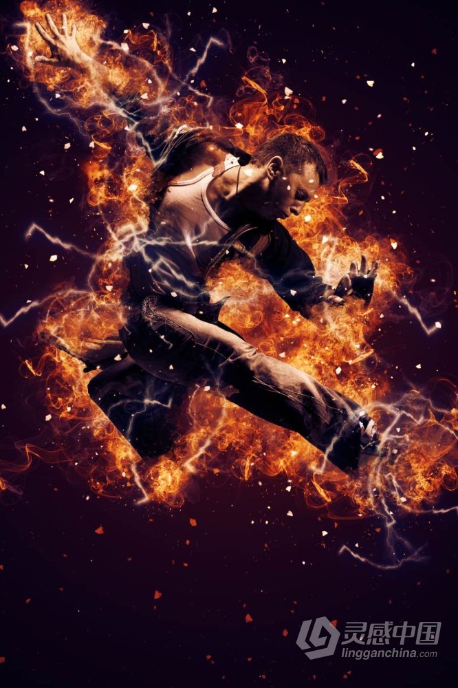 超酷逼真火焰爆炸特效PS动作 Fire Explosion Photoshop Action 附视频教程  福风灵感网 www.ffidea.com