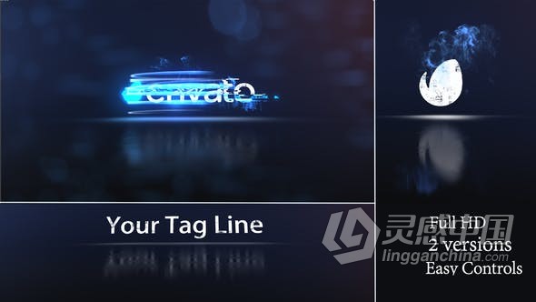 烟雾故障光效特效动画LOGO视频片头 AE模板 AE工程文件 Smokey Glitch  福风灵感网 www.ffidea.com