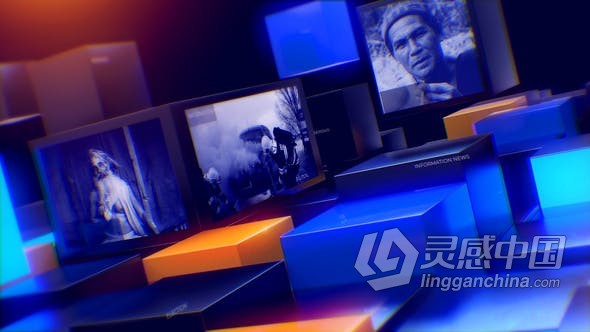 科技军事政治资讯新闻电视片头视频动画制作 AE模板 AE工程文件 Information Ne  福风灵感网 www.ffidea.com