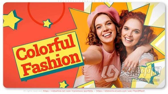 春天夏季运动时尚青年品牌介绍vlog视频卡通元素设计 AE模板 AE工程文件 Colorful Fashion Promo  福风灵感网 www.ffidea.com