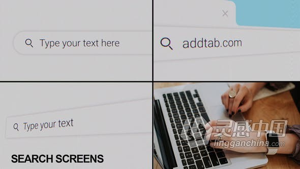 AE模板 10个预制场景搜索画面输入网址或文字操作动画效果视频 AE工程 AE文件  福风灵感网 www.ffidea.com