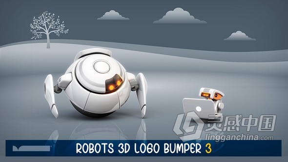 AE模板 可爱两个3D机器人宣传介绍品牌视频动画 AE工程 AE文件  福风灵感网 www.ffidea.com