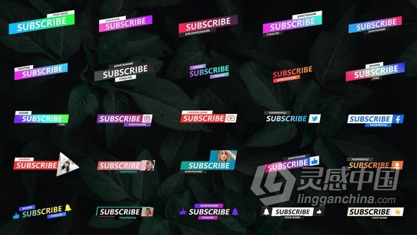 AE模板 25种社交媒体视频字幕条 AE工程 AE文件  福风灵感网 www.ffidea.com