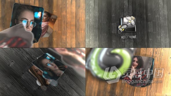 AE模板 LOGO形状遮罩头像照片汇聚标志视频片头 AE工程 AE文件  福风灵感网 www.ffidea.com