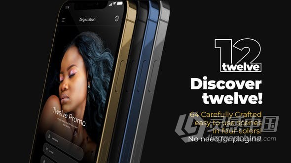 AE模板 64个手机场景APP宣传介绍应用程序UI/UX设计Web开发智能展示 AE工程 AE文件  福风灵感网 www.ffidea.com