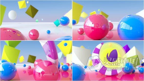 AE模板 3D球图形场景设计LOGO动画视频片头 AE工程 AE文件  福风灵感网 www.ffidea.com