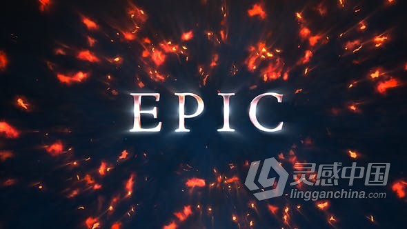 AE模板 爆炸撞击能量火焰文字标题动画奇幻冒险电影电视剧 AE工程 AE文件  福风灵感网 www.ffidea.com