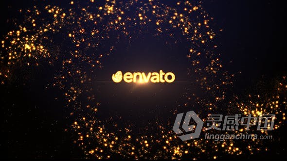 AE模板 金色螺旋粒子特效标志视频片头制作 AE工程 AE文件  福风灵感网 www.ffidea.com