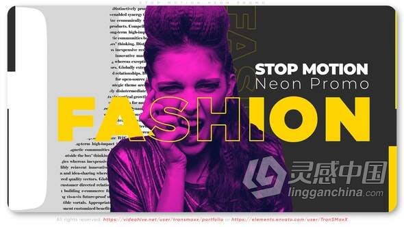 AE模板 定格动画霓虹灯设计风格视频片头Stop Motion Neon Promo AE工程 AE文件  福风灵感网 www.ffidea.com