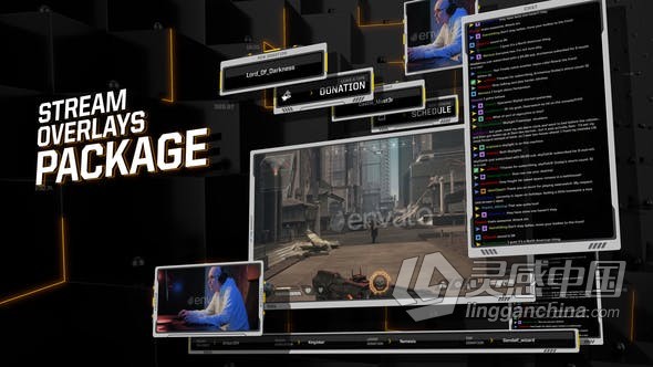 AE模板 4K分辨率效果电子竞技游戏直播比赛视频包装设计 AE工程 AE文件  福风灵感网 www.ffidea.com