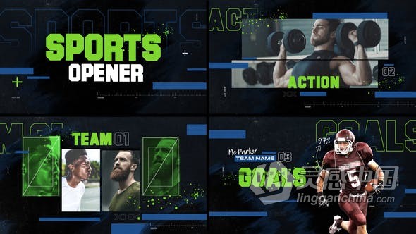 AE模板 体育运动宣传片头赛事球队运动员介绍视频 AE工程 AE文件  福风灵感网 www.ffidea.com