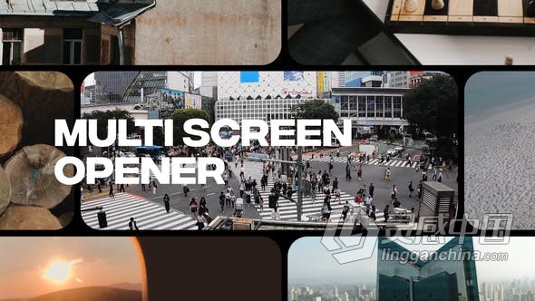 AE模板 动态多屏画面分割动画展示照片视频效果相册 AE工程 AE文件  福风灵感网 www.ffidea.com