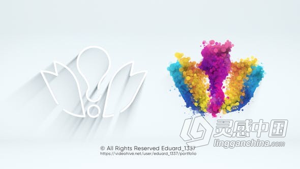 AE模板 LOGO彩色粒子生长动画视频片头 AE工程 AE文件  福风灵感网 www.ffidea.com