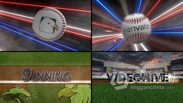 AE模板 3d棒球穿越彩色光线隧道标志LOGO展示动画 AE工程 AE文件下载  福风灵感网 www.ffidea.com