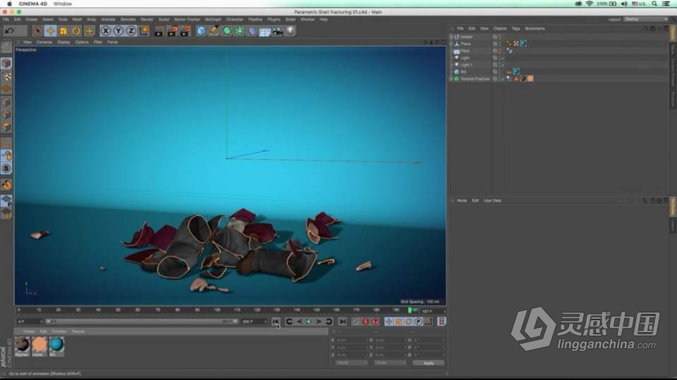 C4D中Voronoi断裂技术训练视频教程  福风灵感网 www.ffidea.com