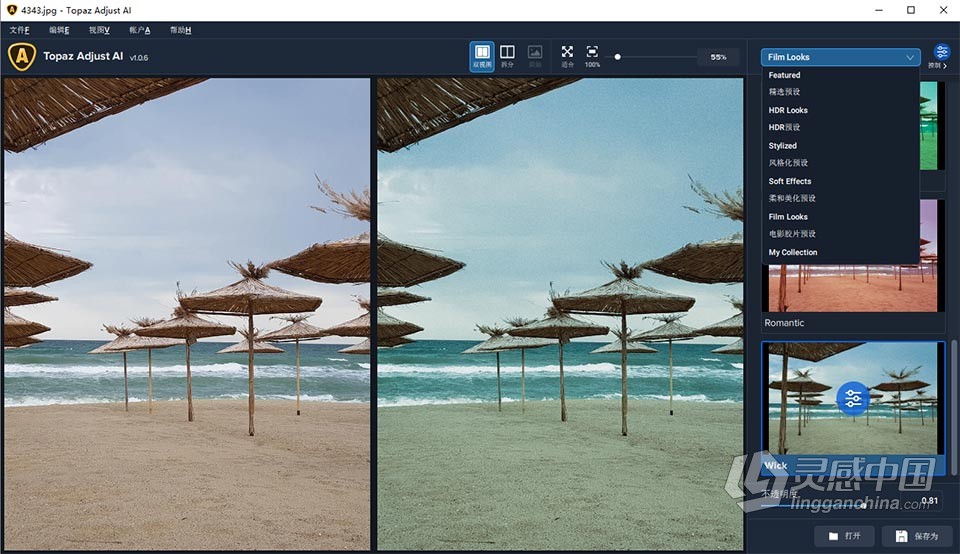 Topaz Adjust AI 1.0.6 汉化版 AI人工智能HDR渲染PS插件 WIN中文版  福风灵感网 www.ffidea.com