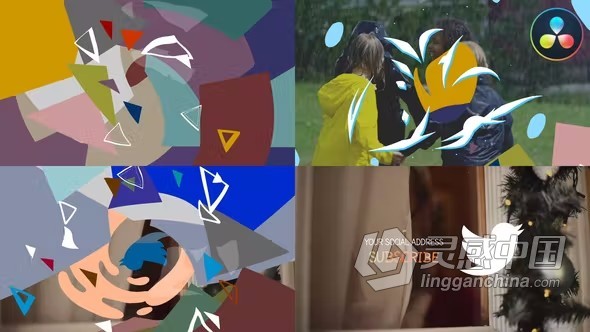 达芬奇模板-多彩手绘几何卡通动态创意标志LOGO动画DaVinci Resolve模板下载  福风灵感网 www.ffidea.com