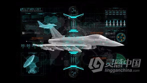 AE模板-HUD Info Military Fighte军事战斗机平视显示器元素AE模板下载  福风灵感网 www.ffidea.com
