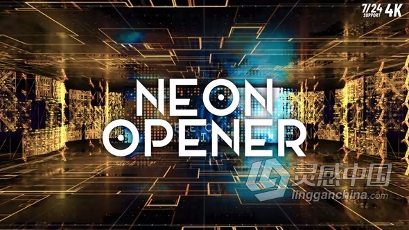 AE模板-4K视差霓虹灯科技大厅场景技术企业宣传幻灯片AE模板下载  福风灵感网 www.ffidea.com