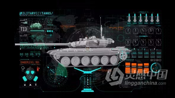 AE模板-HUD信息军事坦克电子科技游戏战争武器军事科技元素AE模板下载  福风灵感网 www.ffidea.com