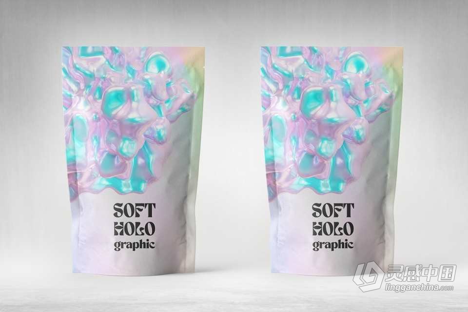 74款酸性艺术全息虹彩渐变纹理抽象3D几何图形PNG素材 Soft Holo Iridescence 3D Shapes  福风灵感网 www.ffidea.com