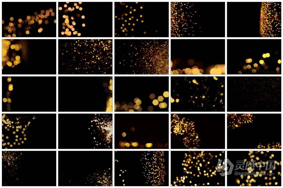 52张金色光斑散景叠加覆盖图片素材+PS动作 Golden Bokeh Photo Overlay Effects  福风灵感网 www.ffidea.com