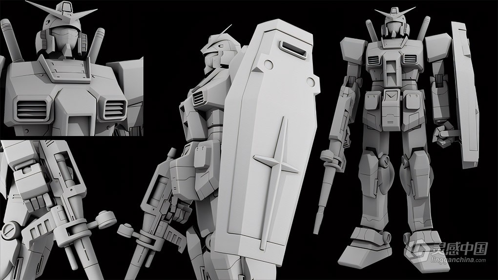 Maya高达机器人建模完整制作流程视频教程 Creating a Gundam Character in Maya 2022  福风灵感网 www.ffidea.com
