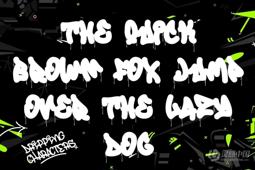 前卫时尚街头喷漆涂鸦手写粗犷滴墨趣味风格英文字体 Viper Gear – Thick Graffiti Font  福风灵感网 www.ffidea.com