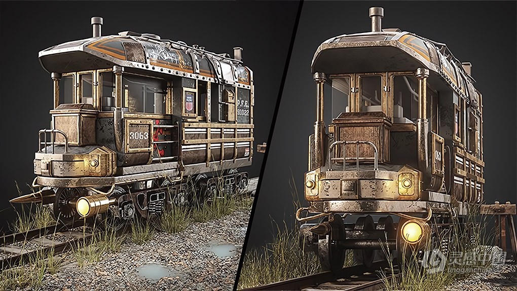 3dsmax逼真火车头建模纹理完整制作工作流程视频教程 Mastering 3D: Modeling, Unwrapping, and Texturing a Train  福风灵感网 www.ffidea.com