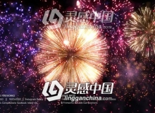 可编辑的喜庆节日婚礼新年活动晚会烟花爆炸动画AE模板\视频素材