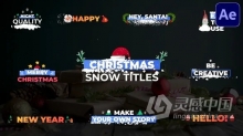 Christmas Snow Titles圣诞节主题冬天雪花卡通视频字幕标题AE模板AE工程文件 Christmas Snow Titles