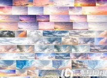 摄影影楼后期164组高清天空云彩叠加合成前景素材